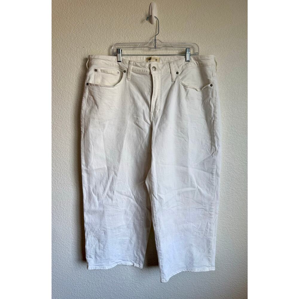 Madewell Women Jeans 18W White Perfect Vintage Wide Leg Crop FLAW